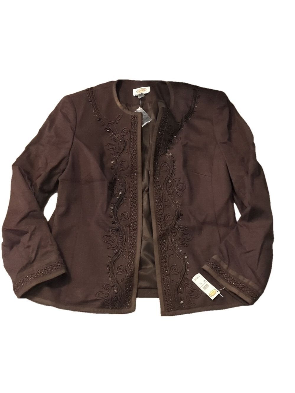 Talbot's brown beaded jacket size 16